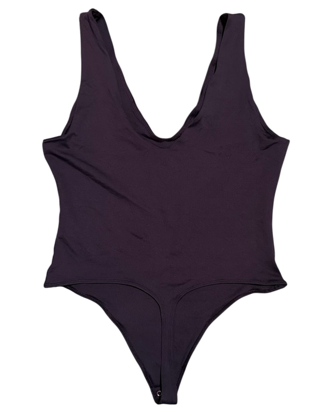 And Now This Black V-Neck Layer Bodysuit Black Size XL Thong Stretch - Picture 4 of 6